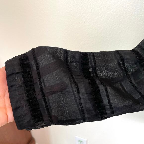 Womens Top Sz S Whimsigoth Velvet Burnout Sheer Whimsigoth Dark Fairy Witchy - Picture 3 of 11